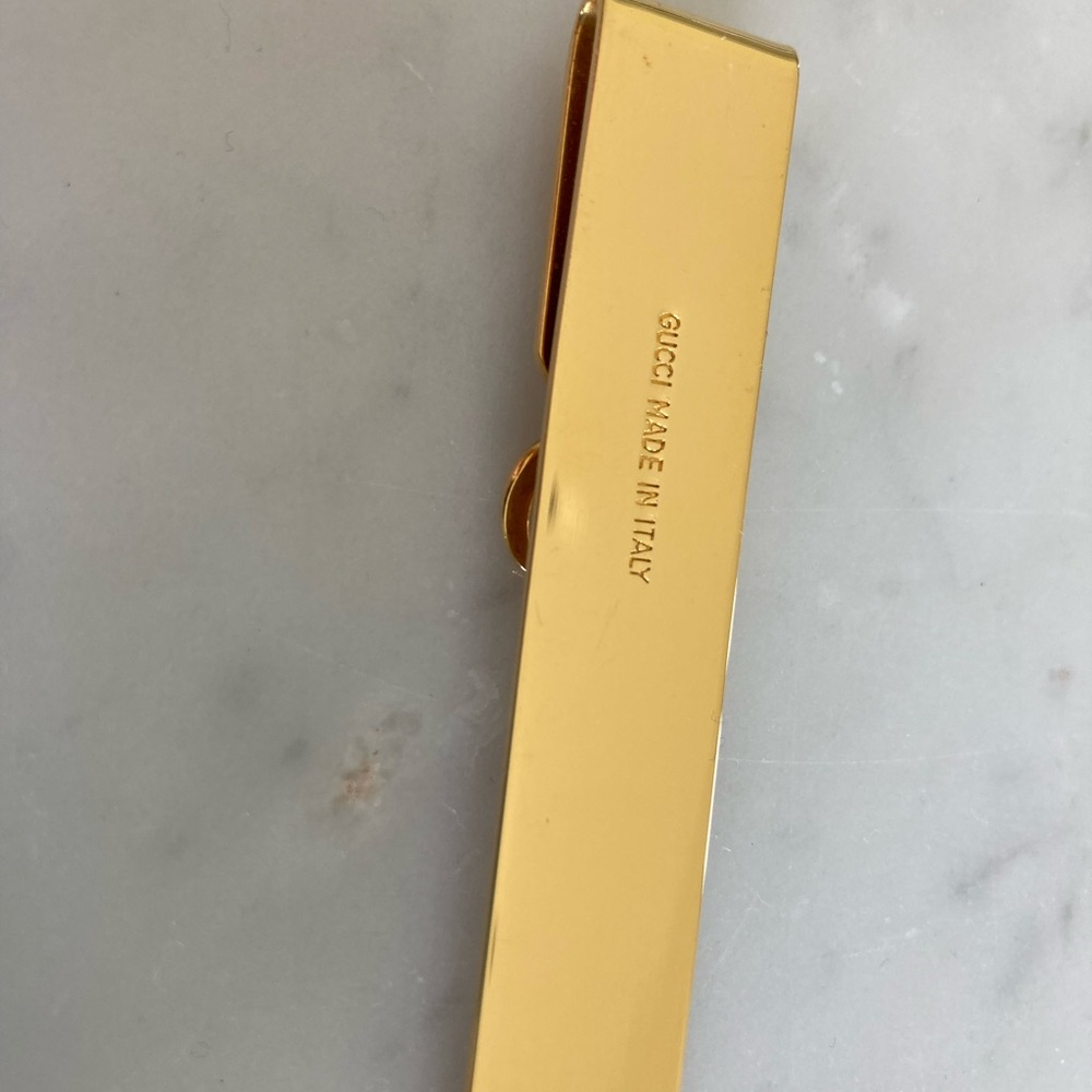 Gucci Black Leather Bookmark with Gold Accent - Picture 8 of 11